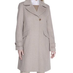 Cole Haan Wool Blend Coat in Bone